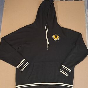 True Religion Black Hoodie with Yellow Crest